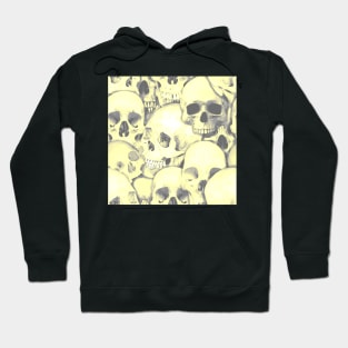 Tiling Desert Yellow Skull Pattern - Sand and Dust Hoodie